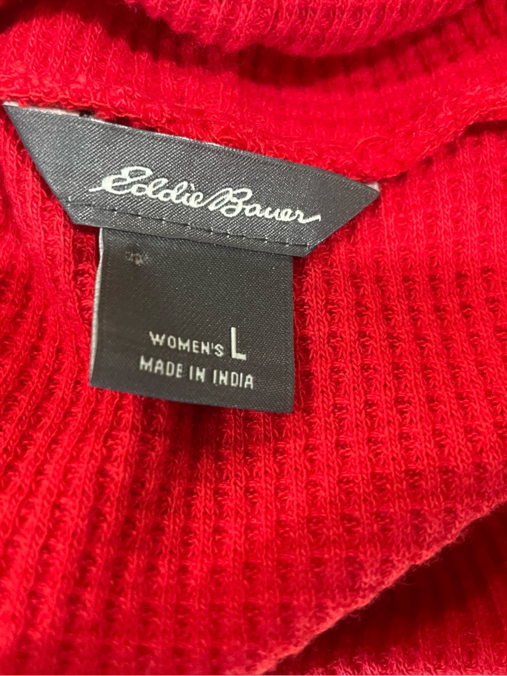 Eddie Bauer Red Turtleneck Thermal Sweater - Picture 4 of 5